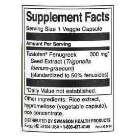 Swanson Extrait de Fenugrec Actif 300mg - 60 vcaps | Complément alimentaire naturel pour la vitalité et la digestion