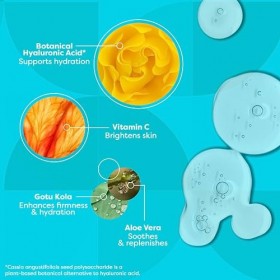 TrueSkin Naturals Le sérum acide hyaluronique pour la peau et le visage à la vitamine C, vitamine E, Aloe bio, huile de Jojob