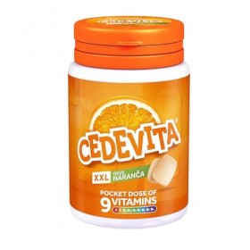Cedevita Multivitamines Bonbons sains et sucrés avec 9 vitamines essentielles à saveur de pot dorange - Une poche pleine de 