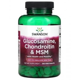 Swanson Glucosamine & Chondroitin avec MSM - 360 mini-comprimés | Pour les articulations et la mobilité