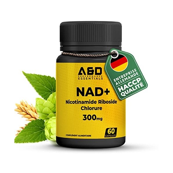 NAD+ Nicotinamide Riboside Chloride 300mg gélules pour plus dénergie et de concentration | Réserve de 3 mois | Qualité Premi