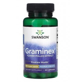 Swanson Graminex 500mg - 60 Capsules | Extrait de Pollen Naturel pour Soutien Urinaire et Prostatique