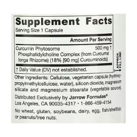 Jarrow Curcumin Phytosome Meriva 500mg - 120 vcaps - Puissant Antioxydant & Soutien Articulaire - Complément Alimentaire de