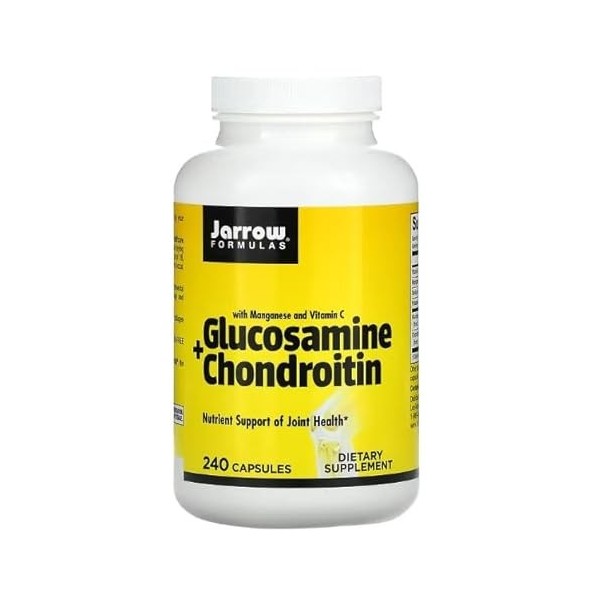 Jarrow Glucosamine + Chondroïtine - 240 caps - Soutien Articulaire Avancé & Santé du Cartilage - Formule Haute Efficacité pou