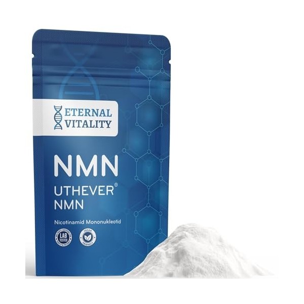 Uthever© NMN 30G dEternal Vitality : Booster avancé de NAD+, Pureté supérieure à 99%, Innovation pour la longévité et le bie