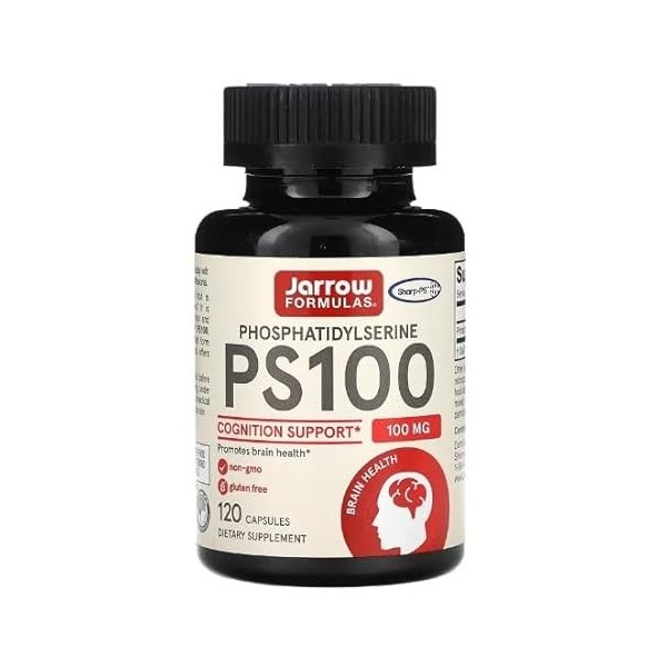 Jarrow Formulas PS 100-120 caps - Complément Cérébral de Haute Puissance, Phosphatidylsérine Pure, Soutien Neurologique et Fo