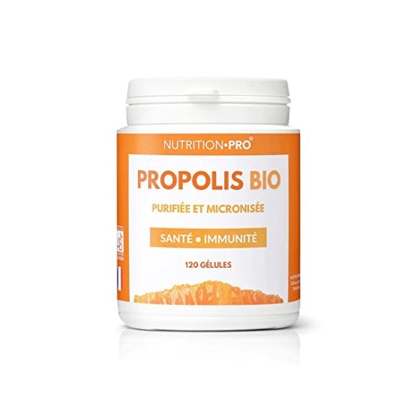 Propolis bio - 120 gélules | Purifiée et micronisée | Santé/immunité | Bio/Ecocert | Fabriquée en France