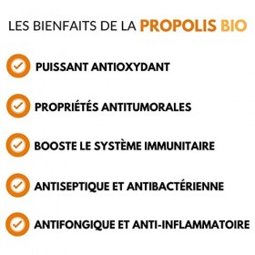 Propolis bio - 120 gélules | Purifiée et micronisée | Santé/immunité | Bio/Ecocert | Fabriquée en France