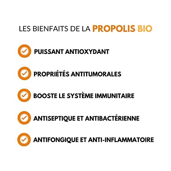 Propolis bio - 120 gélules | Purifiée et micronisée | Santé/immunité | Bio/Ecocert | Fabriquée en France