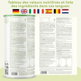 Morning Fuel - Mélange Vanille et Matcha pour le petit-déjeuner - Proteine vegetale de pois germés, quinoa, avoine, algues, a