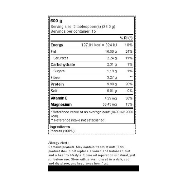 Prozis Beurre de Cacahuète 500 g Croquant Source de Protéines Naturelles - Convient aux Régimes Végétalien, Kascher et Halal 
