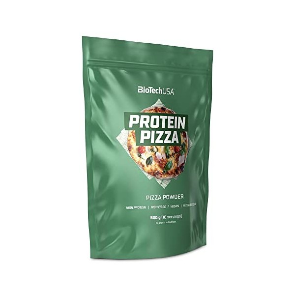 BioTechUSA Protein Pizza, Végane Pâte à pizza en poudre à lorigan, riche en protéines et en fibres alimentaires, 500 g, Trad