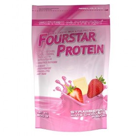Scitec Nutrition Fourstar Protéine 500 g Chocolat Blanc Fraise