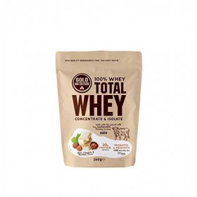 Goldnutrition Total Whey Protein 260g, Chocolat Blanc Noisettes, Augmente et Préserve les Muscles