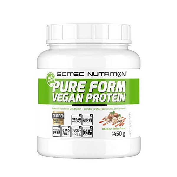 Scitec Nutrition Pure Form Vegan Protéine Nois. Toffee 450 g