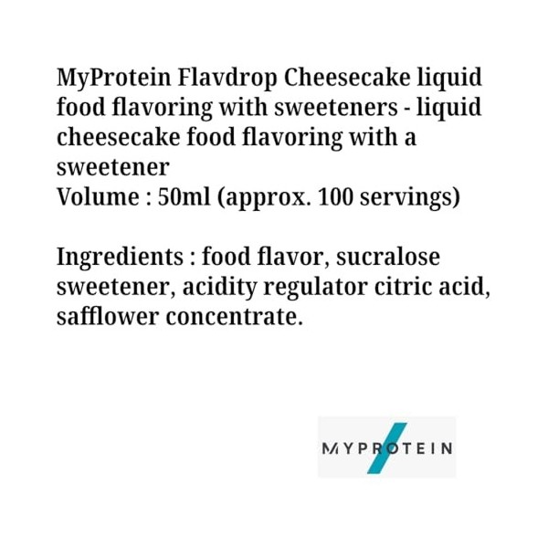 Myprotein FlavDrops Protéine Whey Cheesecake 50 ml 1 g