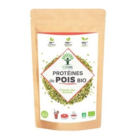 Protéine de Pois Bio - Bioptimal - 80% Protéines - 12% BCAA - Haute Digestibilité - Energie Sport Musculation - Poudre de Poi