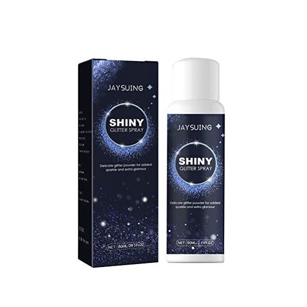 Tianbi Spray à paillettes brillantes pour cheveux et corps, 60 ml, laque à cheveux scintillante pour femme, surligneur poudre