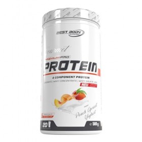 Best Body Nutrition Gourmet Premium Pro Protein, boîte de abricot et pêche, Shake protéiné à 4 composants: Caséinate, concent