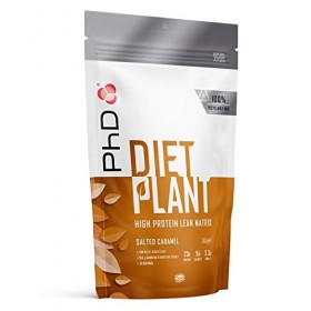 PhD Nutrition Diet Plant, Protéine Vegan pour Musculation et Prise de Masse, Goût Caramel au Beurre Salé, 20 g de protéines, 