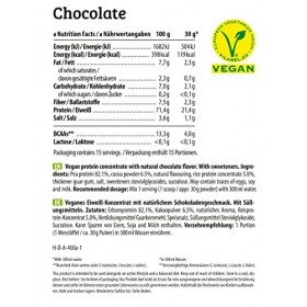 HEJ Natural Vegan 450 g Chocolate Protéine Végétarienne