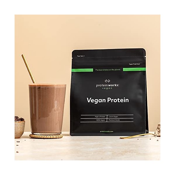 Protein Works - Protéine Végane | 25g de protéines végétales | Qualité première | Shake de protéines végétales | 16 Servings 