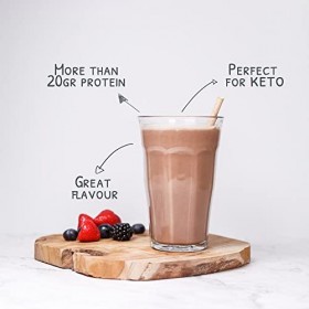 Go-Keto MCT Vegan Protein Shake chocolat, poudre 400&nbsp;g | TCM d’huile de coco pour régime keto | Protéines véganes de pois et 