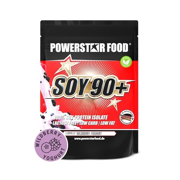 Powerstar SOY 90+ | 1kg Isolat de Protéine de Soja | Fabriqué en Allemagne | Alternative végétalienne à la Whey Protein Powde