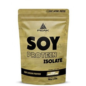 PEAK Soy Protein Isolate - 750g Goût Iced Coffee I 25 portions I poudre I soja I protéines végétales I sans OGM I haute teneu