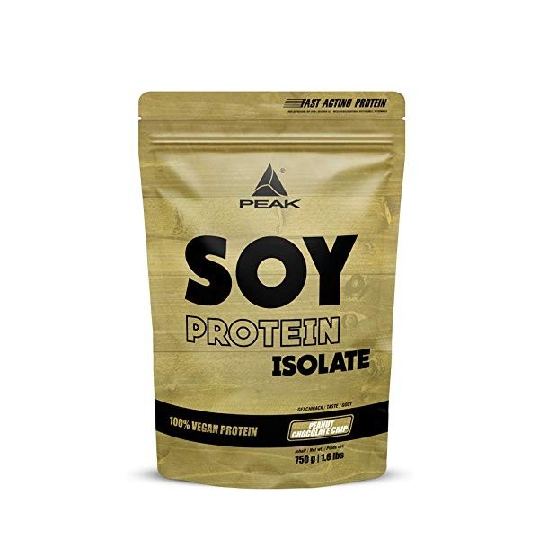 PEAK Soy Protein Isolate - 750g Goût Iced Coffee I 25 portions I poudre I soja I protéines végétales I sans OGM I haute teneu