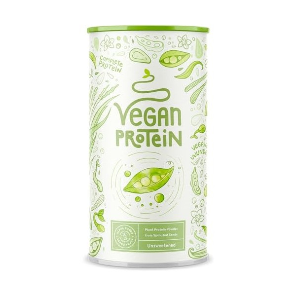 Vegan Protein fait pour cuisiner & boire - non sucré & non aromatisé - Protéine végétale de riz germé, pois, graines de lin, 