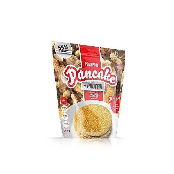 Prozis Pancake + Protein – Pancakes à lavoine avec protéines 900 g Beurre de Cacahuète