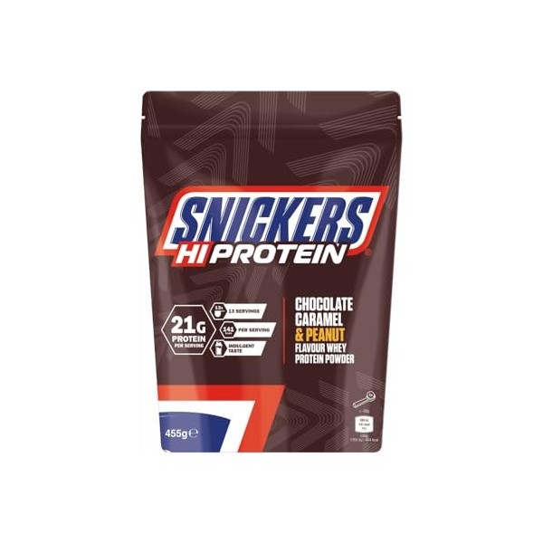 Snickers Protein Powder 455g Chocolat, caramel et cacahuètes