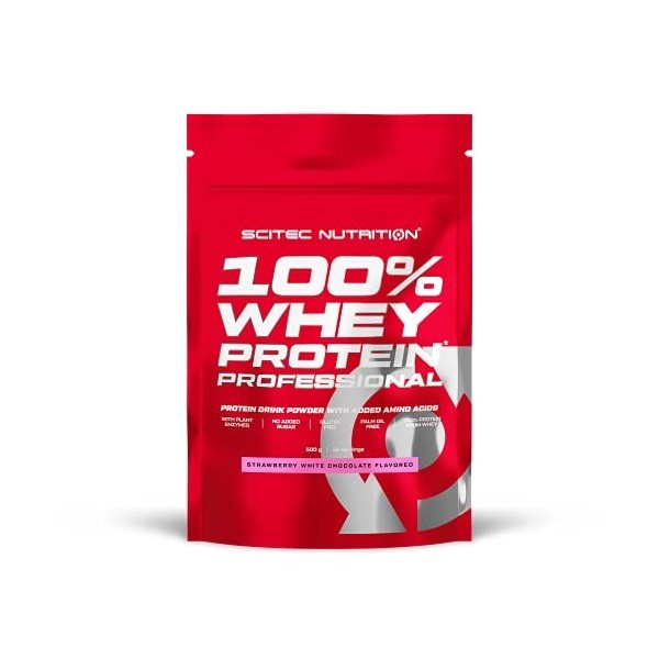Scitec Nutrition PROTÉINE 100% Whey Protein Professional, fraise-chocolat blanc, 500 g