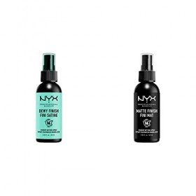 NYX Professional Makeup Spray Fixateur, Tenue Longue Durée, Fini Velouté, 60 mL & Spray Fixateur, Tenue Longue Durée, Fini Ma