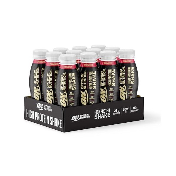 Optimum Nutrition Cocktails riches en protéines – Boisson prête à boire sans sucre ajoutée, faible en gras, pour homme et fem