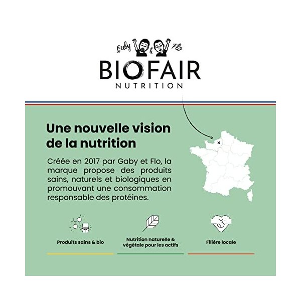 BIOFAIR NUTRITION - Mix protéine x Super aliments - Vitaminé Moringa - 500g /20 doses - 16 g protéine/dose - Vitamine B12 - M