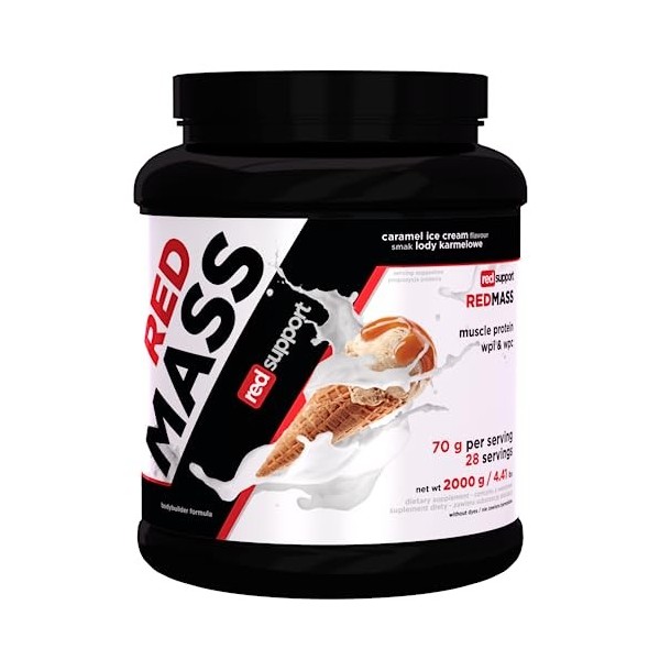 Red Support Red Mass Gainer - complexe de glucides et de protéines de lactosérum poudre - aide à la prise de masse Chocolat,