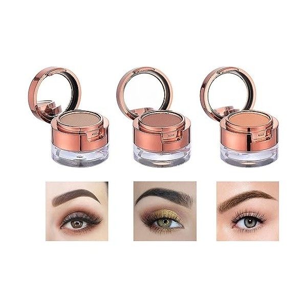 RoseFlower Poudre de Sourcils - Ensemble de démarrage de poudres à sourcils 6 couleurs avec contour des sourcils, Spoolie, Ci