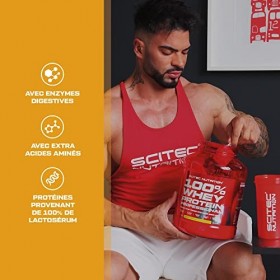 Scitec Nutrition 100% Whey Protein Professional avec des acides-aminés clés et des enzymes digestives, sans gluten, 500 g, Pu