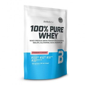 BioTechUSA 100% Pure Whey Complexe de protéines de lactosérum et de bromélaïne, avec des acides aminés, sans sucres ajoutés, 