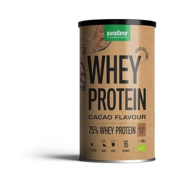 Purasana - Whey Protéine de petit lait Chocolat bio 400 g 