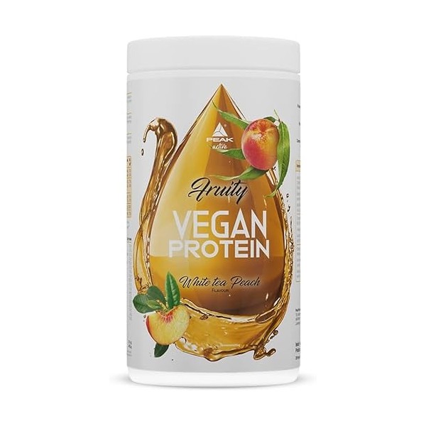 PEAK Fruity Vegan Protein - 400g Goût Strawberry I hydrolysat de protéines de pois I sans gras I sans sucres ajoutés I BCAA I