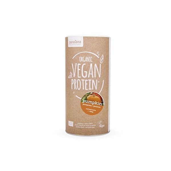 Purasana - Single Protein powder 400 gramme - Poudre de protéines végan - Protéines végétales potiron - 100% biologique végé