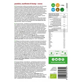 Purasana - Poudre de protéine de mélange - pois, riz, tournesol, chanvre & potiron - chocolat - 400g - Qualité premium 100% B