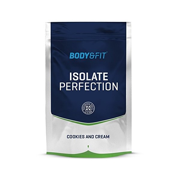 Body&Fit Isolate perfection - Isolat de Whey Protein en Poudre - Sachet de 750 grammes - Goût: Cookies et Crème