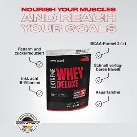 Body Attack Extreme Whey Deluxe Complément pour Sportif Cookies/Cream 900 g