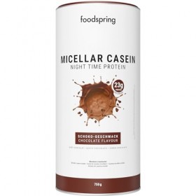 foodspring Caséine Micellaire en Poudre - favorise la croissance musculaire & la récupération pendant la nuit - 23g de protei