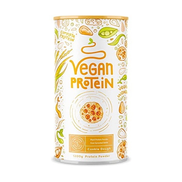 Vegan Protein Shake COOKIE DOUGH - Protéine végétale de soja, riz, pois, graines de lin, amarante, tournesol, pépins de courg