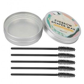 Cire à Sourcils, Cire Coiffante Transparente pour Sourcils, Gel Transparent pour Sourcils, Savon pour Sourcils avec 5 Pinceau
